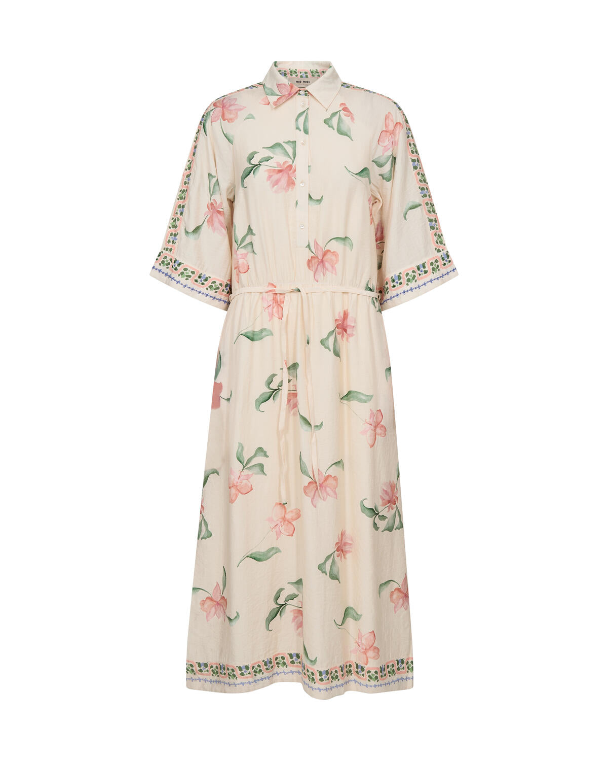 Bunno Big Orchid midi kjole – Ecru
